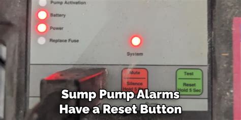 how to reset sump pump alarm